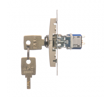 Łącznik na kluczyk jednobiegunowy - 2 pozycyjny „0-I” (moduł) 5A 250V, do lutowania, złoty mat, metalizowany DW1K.01/44