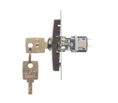 Łącznik na kluczyk jednobiegunowy - 2 pozycyjny „0-I” (moduł) 5A 250V, do lutowania, brąz mat, metalizowany DW1K.01/46