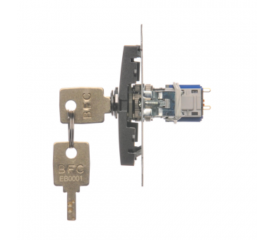 Łącznik na kluczyk jednobiegunowy - 2 pozycyjny „0-I” (moduł) 5A 250V, do lutowania, antracyt, metalizowany DW1K.01/48