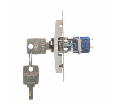 Łącznik na kluczyk chwilowy (przycisk) 2 pozycyjny „0-I” (moduł) 5A 250V, do lutowania, biały DP1K.01/11