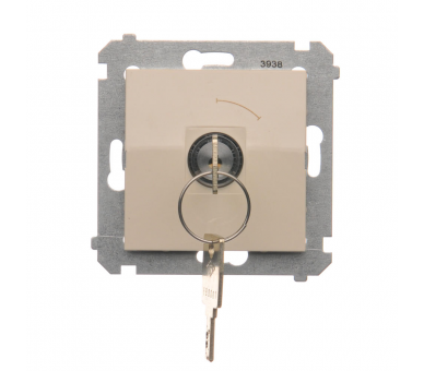 Łącznik na kluczyk chwilowy (przycisk) 2 pozycyjny „0-I” (moduł) 5A 250V, do lutowania, kremowy DP1K.01/41