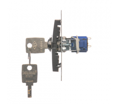 Łącznik na kluczyk chwilowy (przycisk) 2 pozycyjny „0-I” (moduł) 5A 250V, do lutowania, antracyt, metalizowany DP1K.01/48