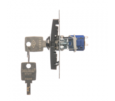Łącznik na kluczyk chwilowy (przycisk) 2 pozycyjny „0-I” (moduł) 5A 250V, do lutowania, antracyt, metalizowany DP1K.01/48