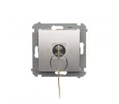 Łącznik na kluczyk żaluzjowy 3 pozycyjny "I-0-II" srebrny mat, metalizowany 5A DWZK.01/43