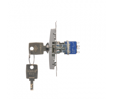 Łącznik na kluczyk żaluzjowy 3 pozycyjny "I-0-II" srebrny mat, metalizowany 5A DWZK.01/43