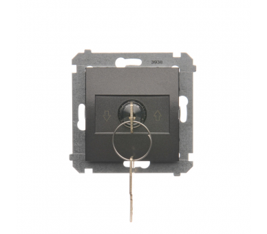 Łącznik na kluczyk żaluzjowy 3 pozycyjny "I-0-II" antracyt, metalizowany 5A DWZK.01/48