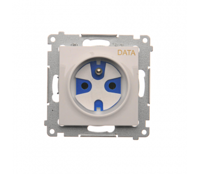 Gniazdo wtyczkowe pojedyncze DATA z kluczem uprawniającym do ramek Nature do ramek Premium (moduł) 16A 250V, zaciski śrubowe, bi