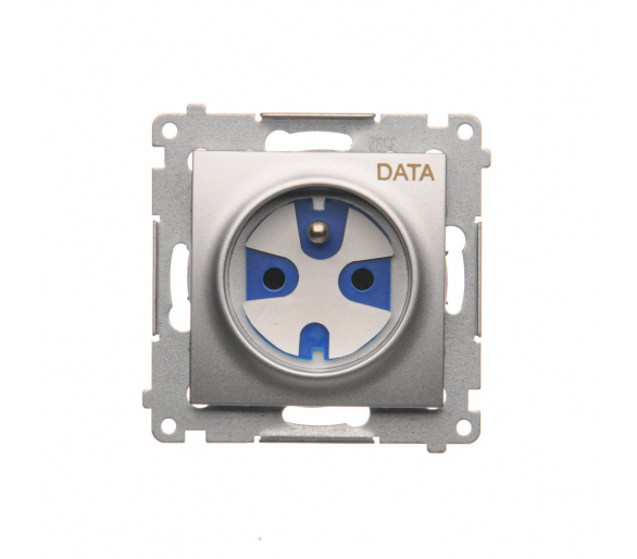 Gniazdo wtyczkowe pojedyncze DATA z kluczem uprawniającym do ramek Nature do ramek Premium (moduł) 16A 250V, zaciski śrubowe, sr