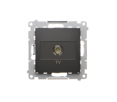 Gniazdo antenowe TV pojedyncze (moduł). Do instalacji indywidualnych, czarny DAK1.01/49