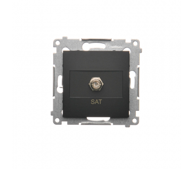 Gniazdo antenowe SAT pojedyncze (moduł). Do instalacji indywidualnych, czarny DASF1.01/49