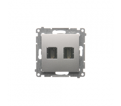 Gniazdo HDMI podwójne srebrny mat, metalizowany DGHDMI2.01/43