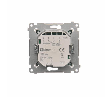 Regulator temperatury z wyświetlaczem (czujnik wewnętrzny) srebrny mat, metalizowany DTRNW.01/43