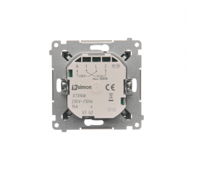 Regulator temperatury z wyświetlaczem (czujnik wewnętrzny) antracyt, metalizowany DTRNW.01/48