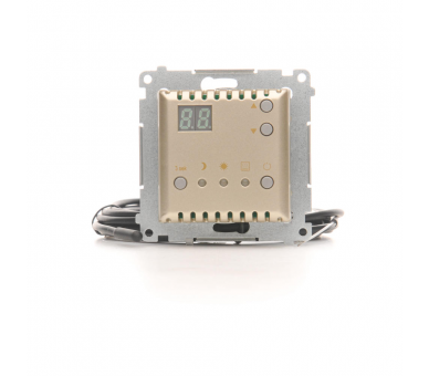 Regulator temperatury z wyświetlaczem z czujnikiem zewnętrzym (sonda) złoty mat, metalizowany DTRNSZ.01/44