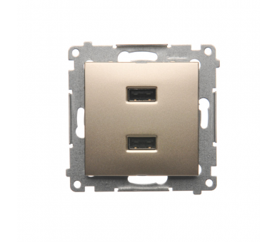 Ładowarka USB ładowarka USB podwójna złoty mat, metalizowany DC2USB.01/44
