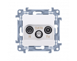 Gniazdo antenowe R-TV-DATA tłum.:10dB biały CAD.01/11