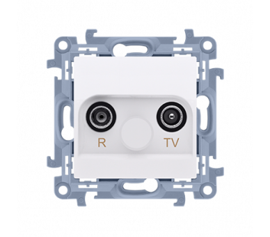 Gniazdo antenowe R-TV zakończeniowe do gniazd przelotowych (moduł) tłum. TV-10 dB, R-11 dB, biały