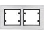 Lumina Passion Ramka 2-krotna pozioma, aluminium szczotkowane srebrne Hager WL9222
