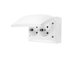 Gniazdo podwójne Schuko przesłony torów prądowych IP44 klapka w kolorze pokrywy biały 16A ACGSZ2Z/11 AquaClick