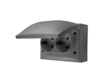 Gniazdo podwójne kompaktowe Schuko IP44 klapka w kolorze pokrywy szary 16A ACGSZ2/16 AquaClick