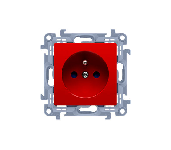 Gniazdo wtyczkowe pojedyncze z uziemieniem z przesłonami torów prądowych czerwony 16A CGZ1Z.01/22