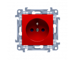 Gniazdo wtyczkowe pojedyncze z uziemieniem z przesłonami torów prądowych czerwony 16A CGZ1Z.01/22