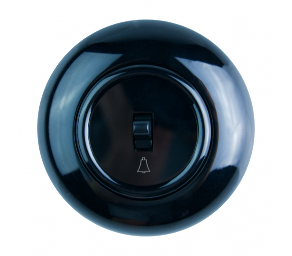 Włącznik dzwonkowy z ramką, czarny, EX1, Electromalt EX1B0020