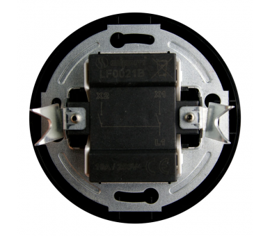 Włącznik podwójny z ramką, czarny, EX1, Electromalt EX1B0021