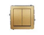 Łącznik podwójny krzyżowy (dwa klawisze bez piktogramu), Złoty Karlik Deco 29DWP-66.1