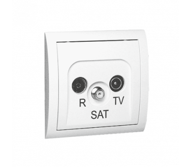 Gniazdo antenowe R-TV-SAT końcowe/zakończeniowe biały MAS/11