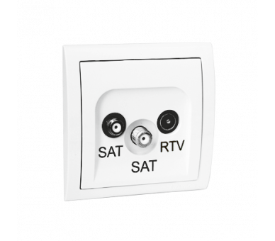 Gniazdo antenowe SAT-SAT-RTV satelitarne podwójne biały MZAR+SAT3.1-P2/11