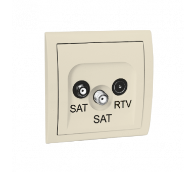 Gniazdo antenowe SAT-SAT-RTV satelitarne podwójne beżowy MZAR+SAT3.1-P2/12