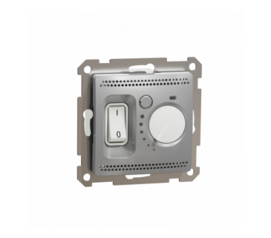 Sedna Design & Elements, Regulator temperatury 2-biegunowy (16A), srebrne aluminium Schneider SDD113506