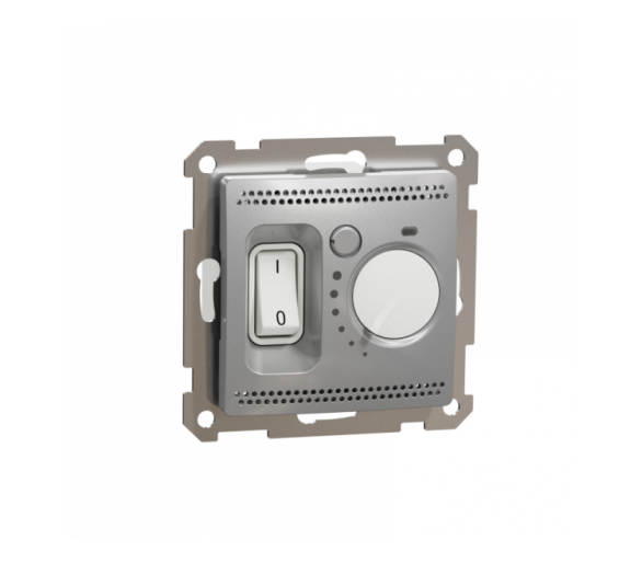 Sedna Design & Elements, Regulator temperatury 2-biegunowy (16A), srebrne aluminium Schneider SDD113506