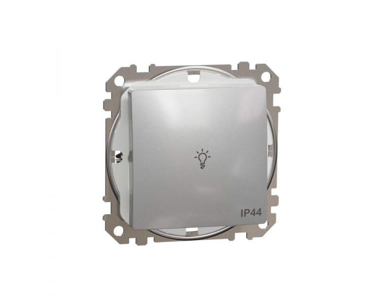 Sedna Design & Elements, Przycisk światło IP44, srebrne aluminium Schneider SDD213132