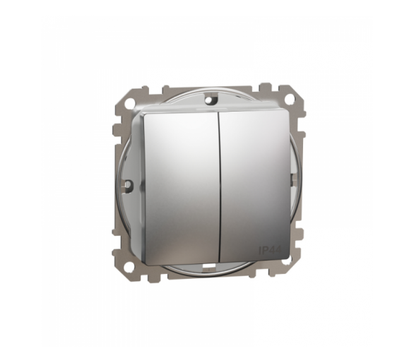 Sedna Design & Elements, Łącznik świecznikowy IP44, szczotkowane aluminium, efekt metalu Schneider SDD270105