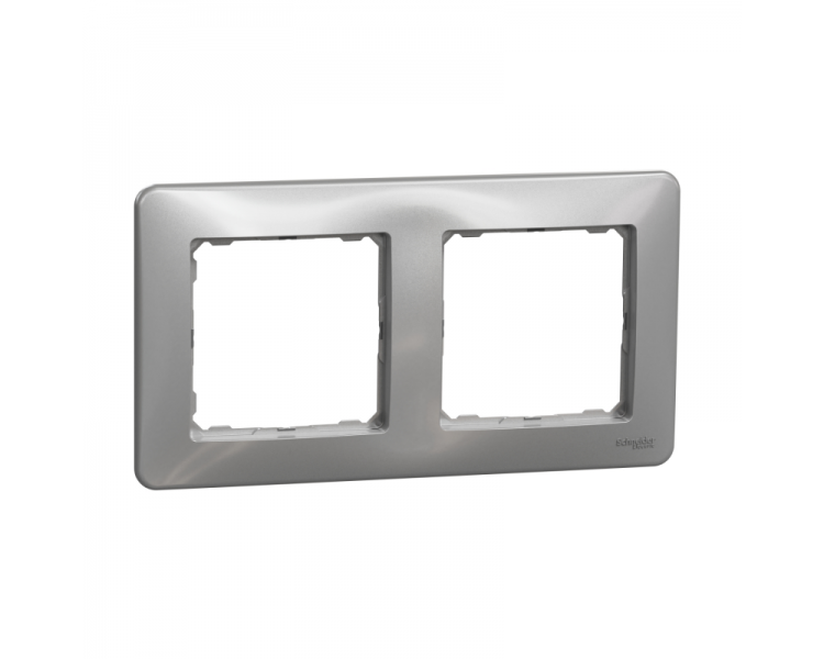Sedna Design & Elements, Ramka 2-krotna, srebrne aluminium Schneider SDD313802