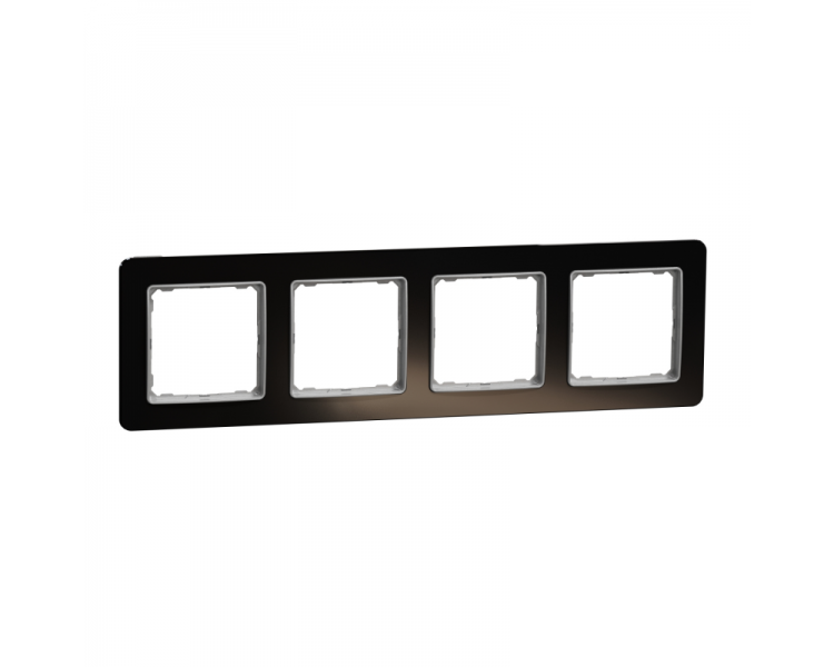 Sedna Design & Elements, Ramka 4-krotna, szkło czarne, efekt szkła Schneider SDD361804