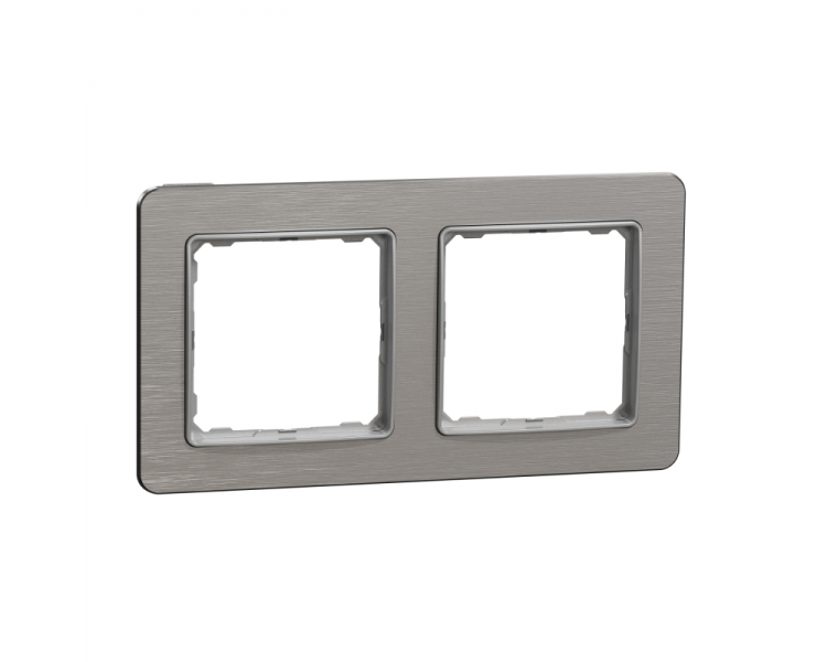 Sedna Design & Elements, Ramka 2-krotna, szczotkowane aluminium, efekt metalu Schneider SDD370802