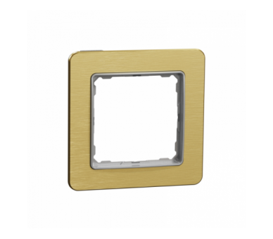 Sedna Design & Elements, Ramka 1-krotna, szczotkowane złoto, efekt metalu Schneider SDD371801