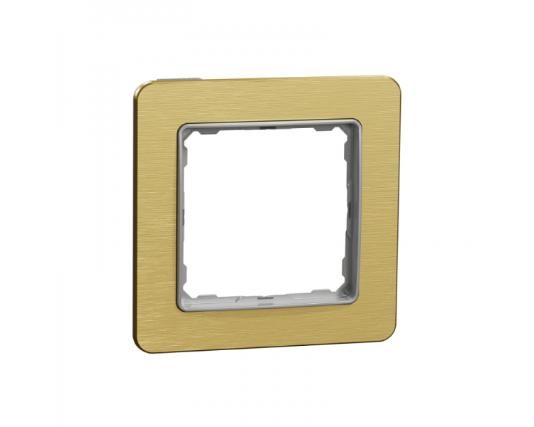 Sedna Design & Elements, Ramka 1-krotna, szczotkowane złoto, efekt metalu Schneider SDD371801