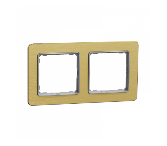 Sedna Design & Elements, Ramka 2-krotna, szczotkowane złoto, efekt metalu Schneider SDD371802