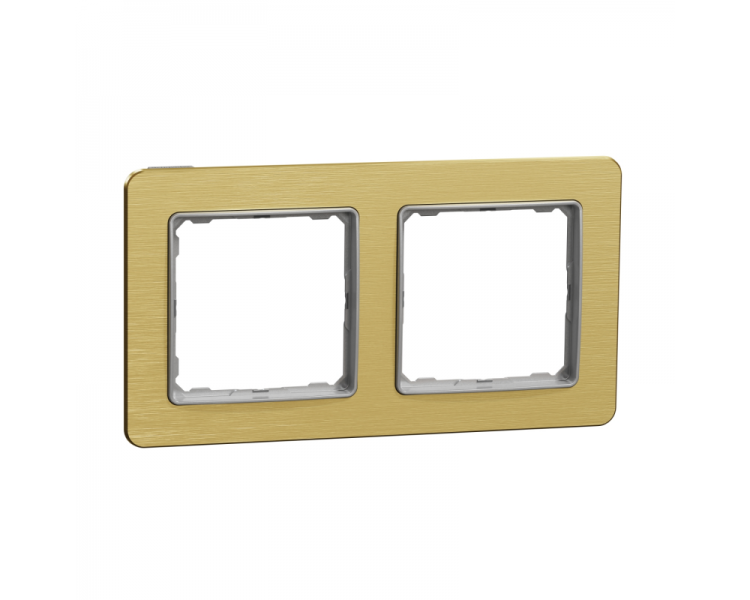 Sedna Design & Elements, Ramka 2-krotna, szczotkowane złoto, efekt metalu Schneider SDD371802
