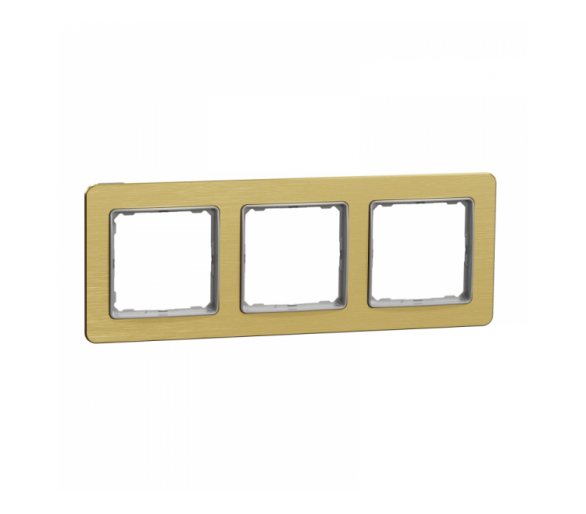 Sedna Design & Elements, Ramka 3-krotna, szczotkowane złoto, efekt metalu Schneider SDD371803