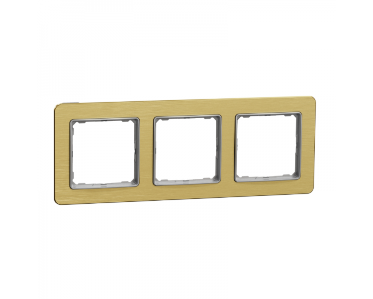 Sedna Design & Elements, Ramka 3-krotna, szczotkowane złoto, efekt metalu Schneider SDD371803