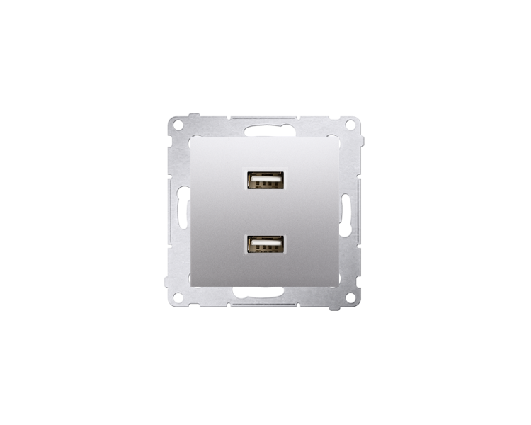 Ładowarka USB ładowarka USB podwójna srebrny mat, metalizowany DC2USB.01/43