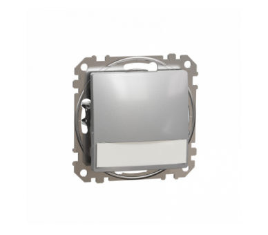 Schneider Electric Sedna Design & Elements, Przycisk z etykietą i podświetleniem (12V AC), srebrne aluminium Schneider SDD113143L