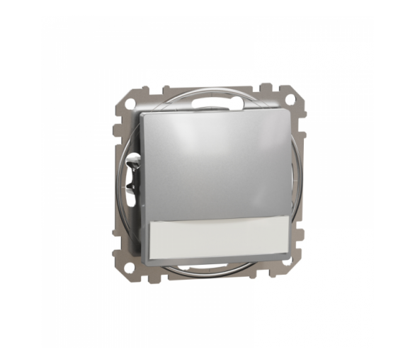 Schneider Electric Sedna Design & Elements, Przycisk z etykietą i podświetleniem (12V AC), srebrne aluminium Schneider SDD113143L