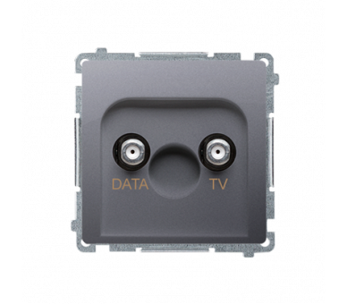 Gniazdo antenowe TV-DATA tłum.:5dB inox, metalizowany BMAD1.01/21