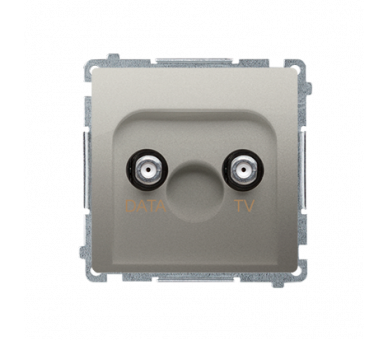 Gniazdo antenowe TV-DATA tłum.:5dB satynowy, metalizowany BMAD1.01/29